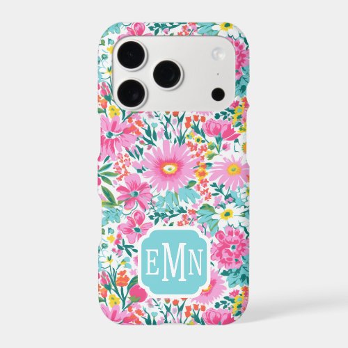 Beautiful Colorful Garden Monogrammed iPhone 17 Pro Case