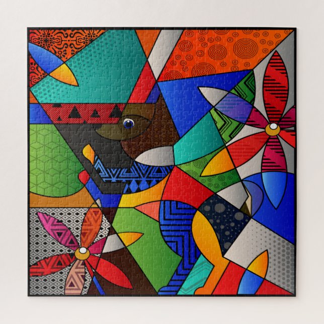 Beautiful Colorful Geometric Shapes Jigsaw Puzzle (Vertical)