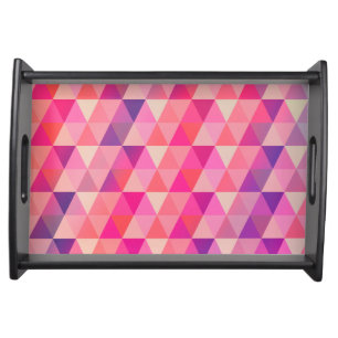 Beautiful Colorful Geometric Triangles Design Serving Tray