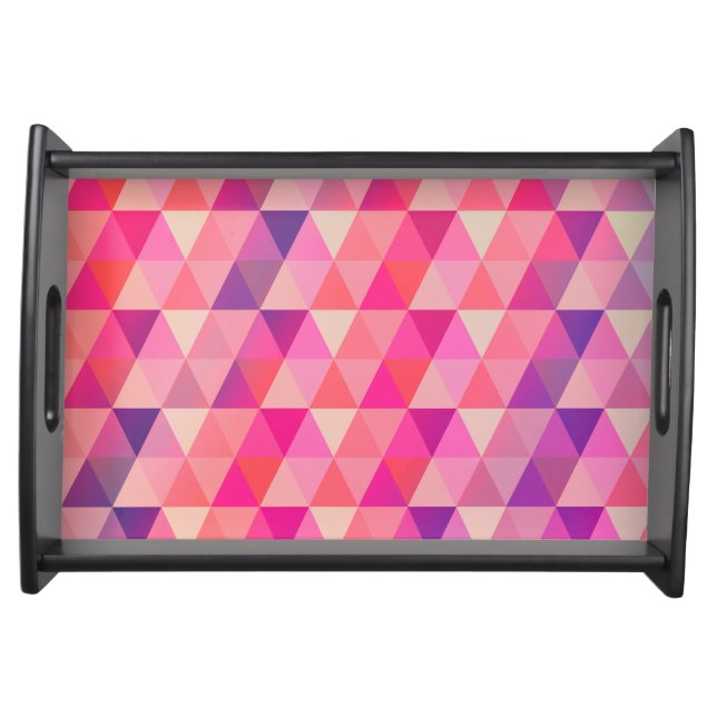 Beautiful Colorful Geometric Triangles Design Serving Tray (Front)