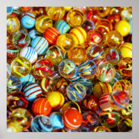 beautiful colorful glass marble balls photograph poster