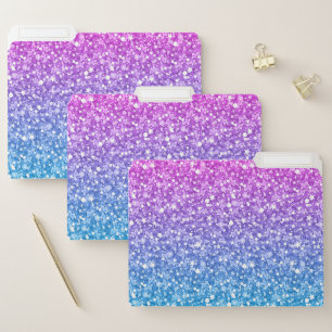 Beautiful Colorful Glitter File Folder