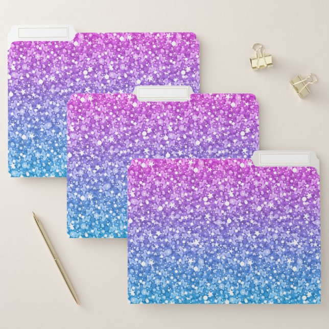 Beautiful Colorful Glitter File Folder (Set)