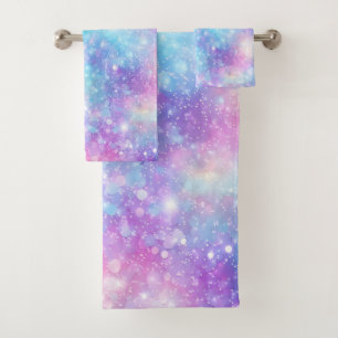 Beautiful Colorful Glittery Background Bath Towel Set
