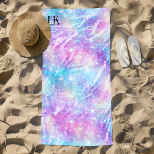 Beautiful Colorful Glittery Background Beach Towel
