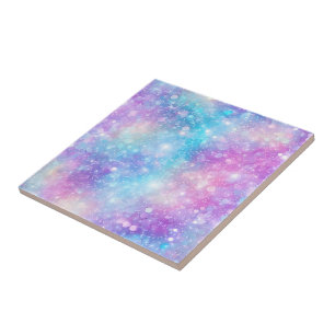 Beautiful Colorful Glittery Background Ceramic Tile