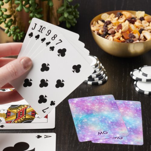 Beautiful Colorful Glittery Background Poker Cards