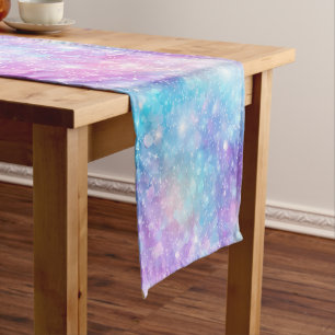 Beautiful Colorful Glittery Background Short Table Runner