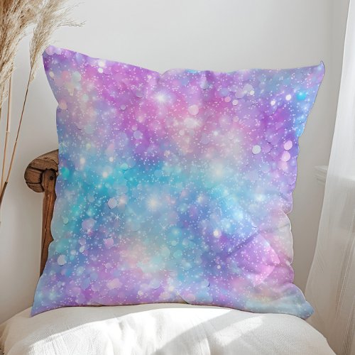 Beautiful Colorful Glittery Background Throw Pillow