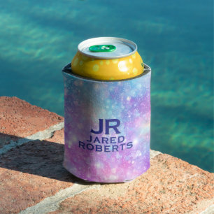 Beautiful Colorful Glittery Iridescent Background Can Cooler