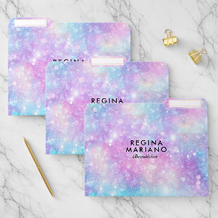 Beautiful Colorful Glittery Iridescent Background File Folder