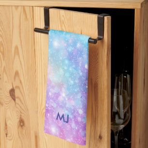 Beautiful Colorful Glittery Iridescent Background Kitchen Towel