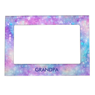 Beautiful Colorful Glittery Iridescent Background Magnetic Frame
