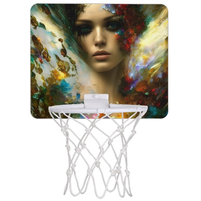 Beautiful Colorful Goddess Mini Basketball Hoop (Front)