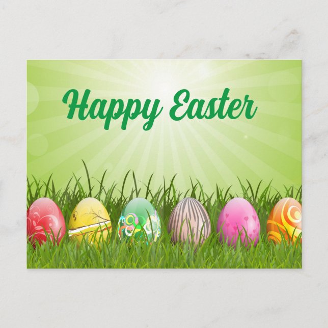 Beautiful Colorful Happy Easter Post Card (Front)