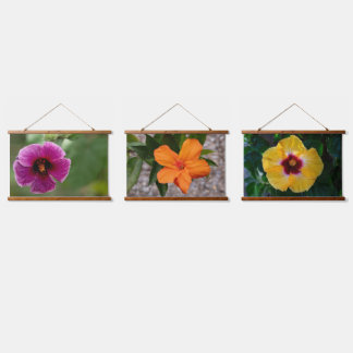 Beautiful Colorful Hibiscus Flowers of Hawaii Hanging Tapestry