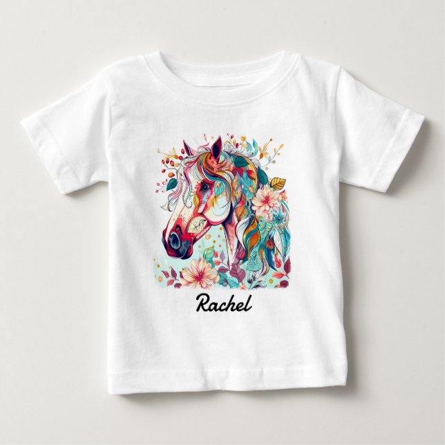 Beautiful Colorful Horse Baby T-Shirt (Front)