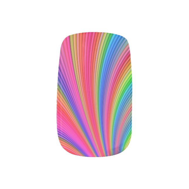 Beautiful Colorful Lights - Rainbow MIGNED Minx Nail Art (Left Thumb)