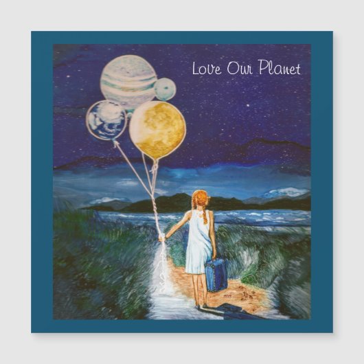 Beautiful, colorful, "Love our Planet" magnet (Front)