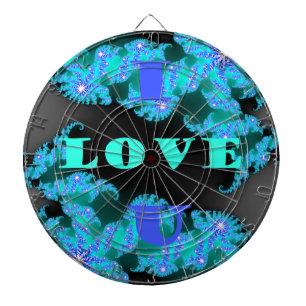 Beautiful colorful Love universe vector design art Dart Board
