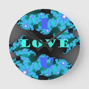 Beautiful colorful Love universe vector design art Round Clock