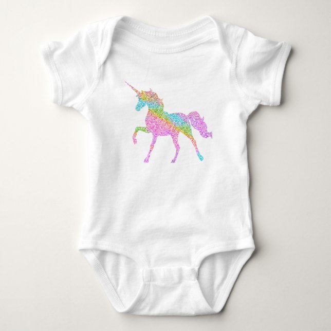 Beautiful Colorful Magical Unicorn Baby Bodysuit (Front)