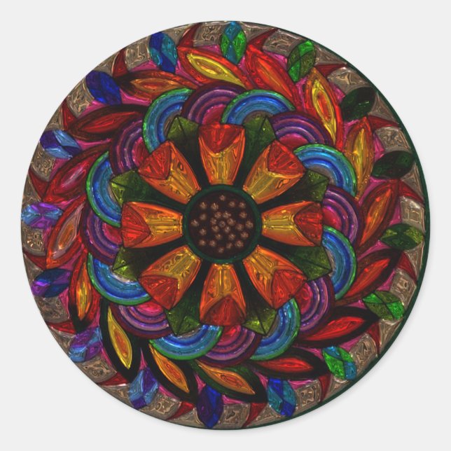 Beautiful Colorful Mandala Sticker (Front)