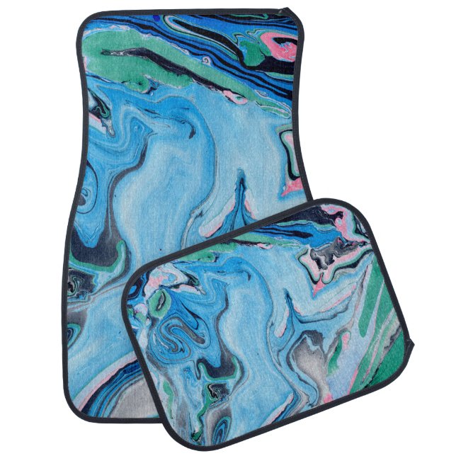 Beautiful Colorful Marble Car Mat (Set)