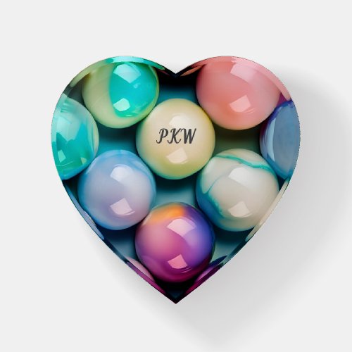 Beautiful colorful marbles with your initials paperweight