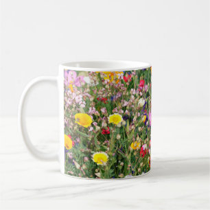 beautiful colorful meadow of wild flowers coffee mug