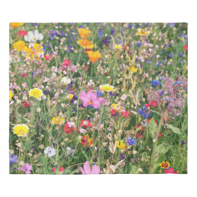 beautiful colorful meadow of wild flowers duvet cover (Front)