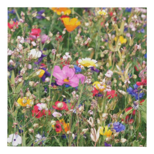 beautiful colorful meadow of wild flowers faux canvas print