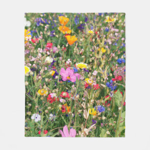 beautiful colorful meadow of wild flowers fleece blanket
