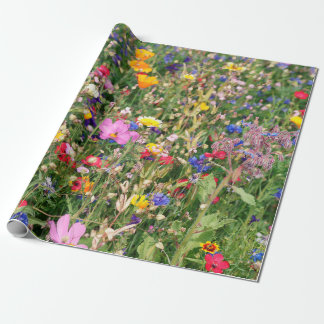 beautiful colorful meadow of wild flowers wrapping paper