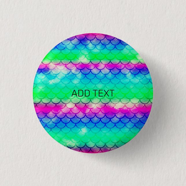 Beautiful colorful mermaid motifs  button (Front)