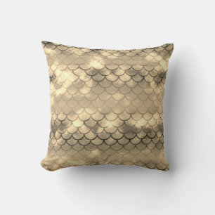 Beautiful colorful mermaid motifs throw pillow