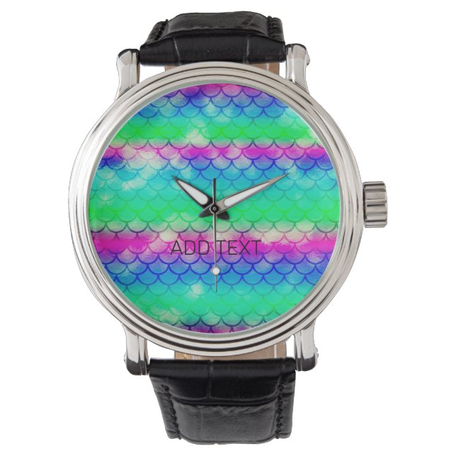 Beautiful colorful mermaid motifs      watch (Front)