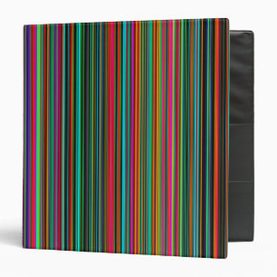 Beautiful Colorful Multicolored Stripe Pattern 3 Ring Binder