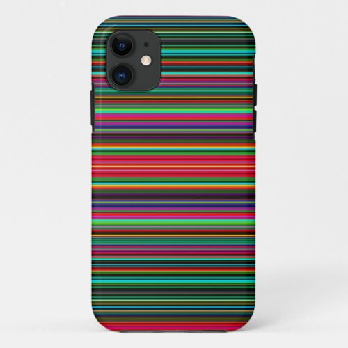 Beautiful Colorful Multicolored Stripe Pattern iPhone 11 Case