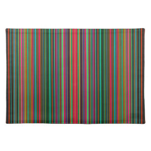 Beautiful Colorful Multicolored Stripe Pattern Cloth Placemat