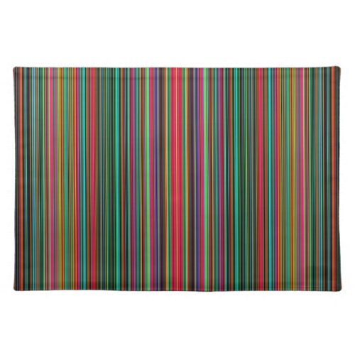 Beautiful Colorful Multicolored Stripe Pattern Cloth Placemat
