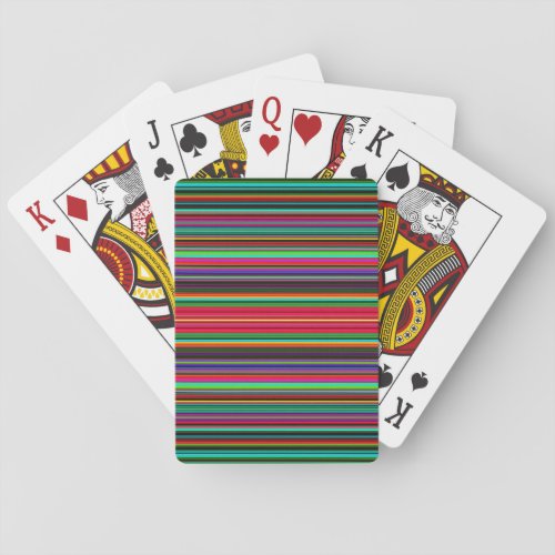 Beautiful Colorful Multicolored Stripe Pattern  Playing Cards