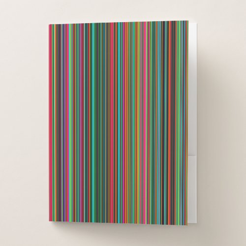 Beautiful Colorful Multicolored Stripe Pattern Pocket Folder