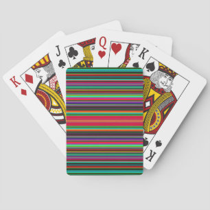 Beautiful Colorful Multicolored Stripe Pattern Poker Cards