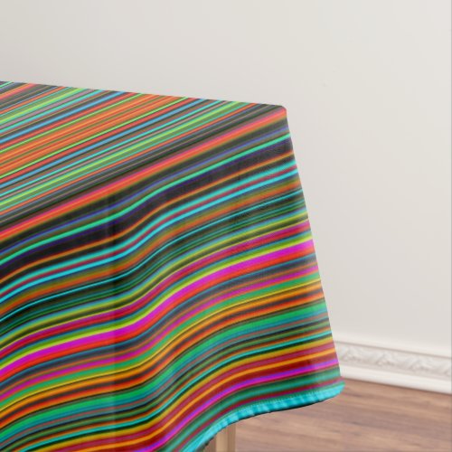 Beautiful Colorful Multicolored Stripe Pattern Tablecloth