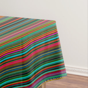 Beautiful Colorful Multicolored Stripe Pattern Tablecloth