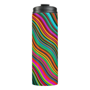 Beautiful Colorful Multicolored Stripe Pattern Thermal Tumbler