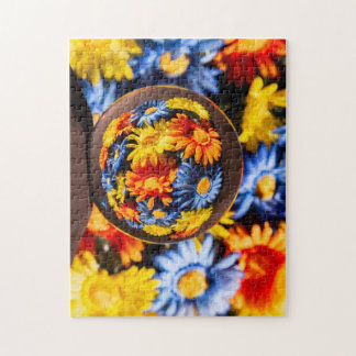 Beautiful Colorful Orb Flower Reflection  Jigsaw Puzzle