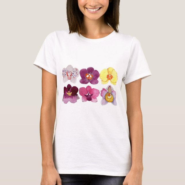 beautiful colorful orchids T-Shirt (Front)
