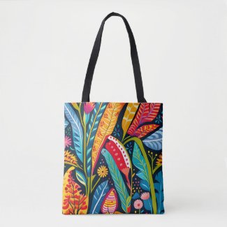 Beautiful, Colorful Otomi  Floral Art pattern.